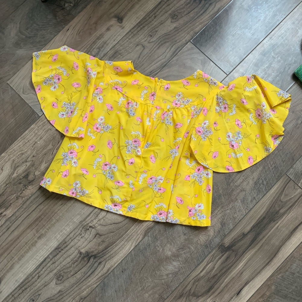 VTG 1970 vintage yellow flutter top SZS deadstock - Picture 3 of 4